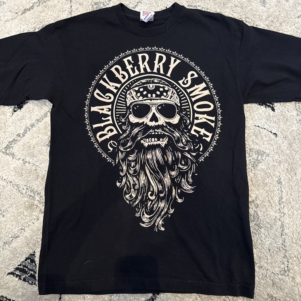 Blackberry Smoke T-shirt Biker Skull Rock N' Roll Band Men's USA Made In USA